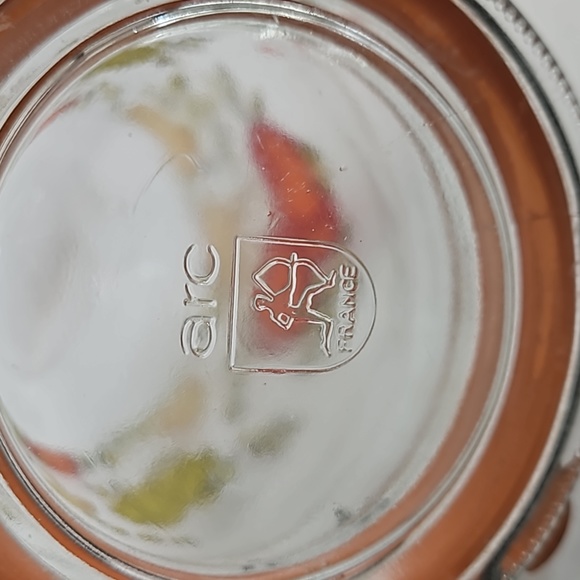 🌺 Vintage ARC France Spice of Life Mushroom Glass Canister Metal Hinged Li… - Picture 11 of 12